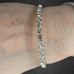 Open Tennis bracelet gold plated clear CZ